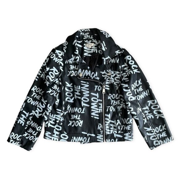 Disney Descendants Girls Moto Jacket Faux Leather Sz L Rock The Town Disney Park - Picture 1 of 13